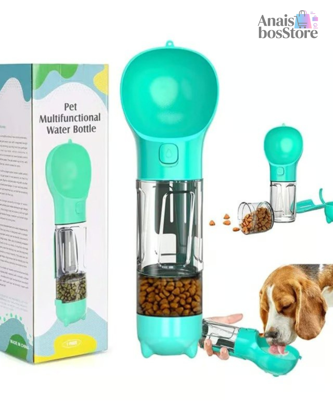 Botella de agua portátil para perros pequeños y grandes, tazón para beber para cachorros y gatos, dispensador de agua al aire libre para mascotas, alimentador con pala