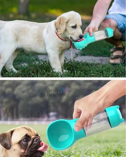 Botella de agua portátil para perros pequeños y grandes, tazón para beber para cachorros y gatos, dispensador de agua al aire libre para mascotas, alimentador con pala